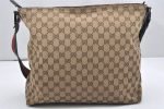 Auth GUCCI Web Sherry Line Shoulder Bag GG Canvas Leather 189751 Brown 6529K Online Sale