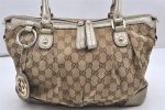 Authentic GUCCI Sukey 2Way Tote Bag GG Canvas Leather 247902 Brown 6523K Sale