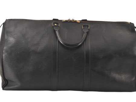 Authentic Louis Vuitton Epi Keepall 55 Boston Travel Bag Black M42952 LV 5850K Hot on Sale