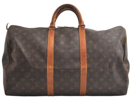 Authentic Louis Vuitton Monogram Keepall 50 Travel Boston Bag M41426 LV 5160K Discount