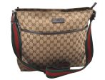 Auth GUCCI Web Sherry Line Shoulder Bag GG Canvas Leather 189751 Brown 6529K Online Sale