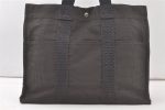 Authentic HERMES Vintage Her Line MM Hand Tote Bag Nylon Gray 6506K Hot on Sale