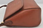 Authentic Burberrys Leather Shoulder Cross Body Bag Purse Brown Box 5611K For Sale