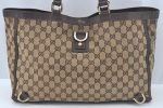 Authentic GUCCI Vintage Shoulder Tote Bag GG Canvas Leather 141472 Brown L0656 For Discount