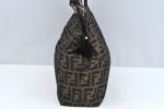 Authentic FENDI Zucca Vintage Shoulder Hand Bag Purse Nylon Leather Brown 2771J on Sale