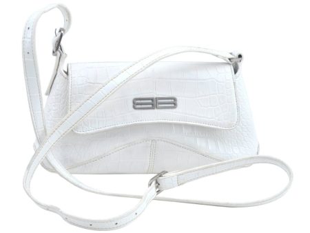 Authentic BALENCIAGA Vintage Shoulder Cross Body Bag Purse Leather White 1291J For Cheap