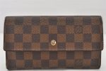 Authentic Louis Vuitton Damier Portefeuille International Wallet N61217 LV 6526K Sale