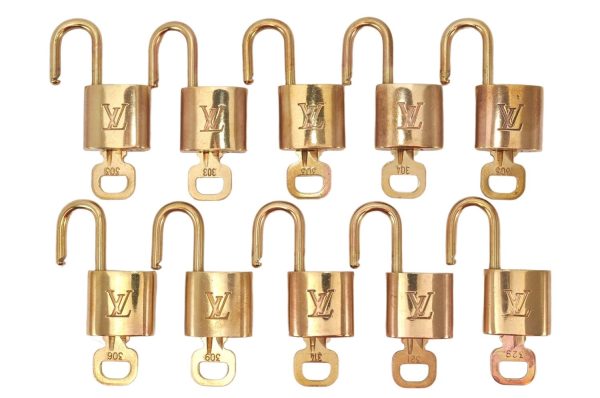 Authentic Louis Vuitton Padlock & Keys 10Set LV 3456K Sale