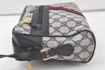 Authentic GUCCI Sherry Line Shoulder Cross Bag GG PVC Leather Navy Junk 6543K For Sale