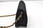 Authentic CHANEL Cotton Leather Matelasse Chain Shoulder Bag Black CC Junk 6534K For Discount