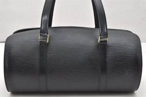 Authentic Louis Vuitton Epi Soufflot Black Hand Bag M52222 LV 6525K For Sale