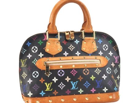 Auth Louis Vuitton Monogram Multicolor Alma PM Black Hand Bag M92646 LV 6533K Cheap