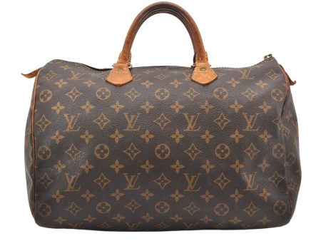 Authentic Louis Vuitton Monogram Speedy 35 Hand Boston Bag M41524 LV Junk 6527K Fashion