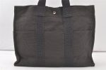 Authentic HERMES Vintage Her Line MM Hand Tote Bag Nylon Gray 6506K Hot on Sale