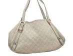 Authentic GUCCI Guccissima Abbey Shoulder Tote Bag GG Leather 130736 White 6528K Sale