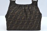 Authentic FENDI Zucca Vintage Shoulder Hand Bag Purse Nylon Leather Brown 2771J on Sale