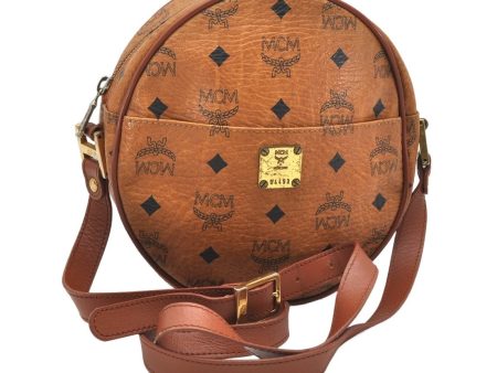 Authentic MCM Visetos Leather Vintage Shoulder Cross Body Bag Purse Brown 6541K Cheap