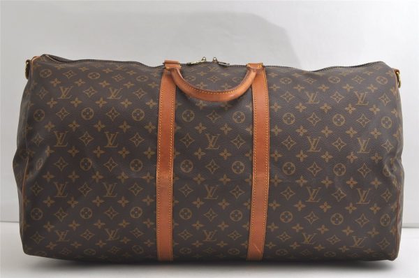 Authentic Louis Vuitton Monogram Keepall Bandouliere 60 M41412 Boston Bag 3845K Cheap