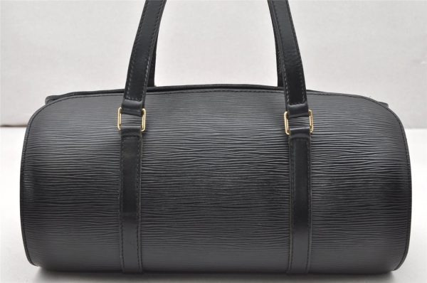 Authentic Louis Vuitton Epi Soufflot Black Hand Bag M52222 LV 6525K For Sale