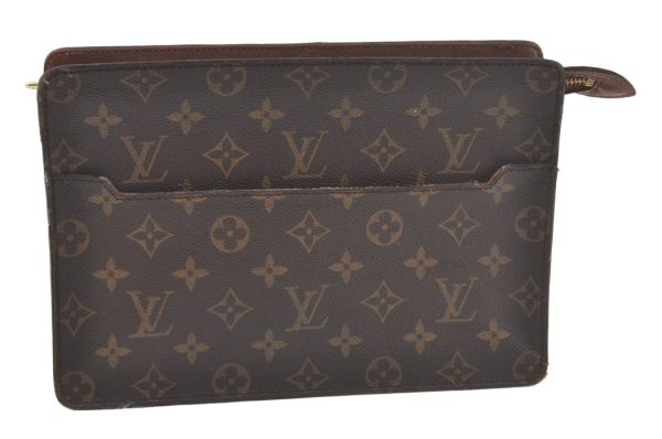 Authentic Louis Vuitton Monogram Pochette Homme Clutch Hand Bag M51795 LV 6519K Cheap