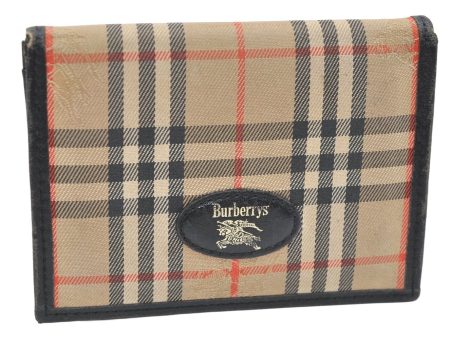 Authentic Burberrys Nova Check Card Case Purse Canvas Leather Beige Brown 5849K Online Hot Sale