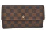 Authentic Louis Vuitton Damier Portefeuille International Wallet N61217 LV 6526K Sale