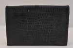 Authentic YVES SAINT LAURENT Vintage Clutch Hand Bag Purse Leather Black 2743K Supply