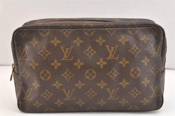 Auth Louis Vuitton Monogram Trousse Toilette 28 Clutch Hand Bag M47522 LV 6922K Hot on Sale