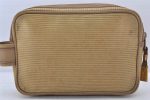 Authentic YVES SAINT LAURENT Clutch Hand Bag Purse PVC Leather Beige 7315K Supply