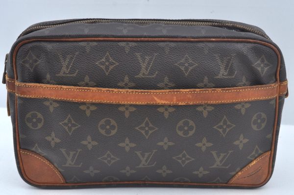 Authentic Louis Vuitton Monogram Compiegne 28 Clutch Hand Bag M51845 Junk L0597 Online