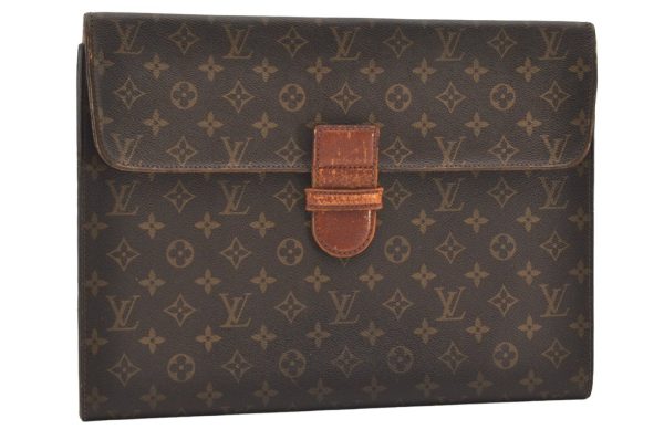 Authentic Louis Vuitton Monogram Poche Ministre Document Case M53445 LV 2596J Sale