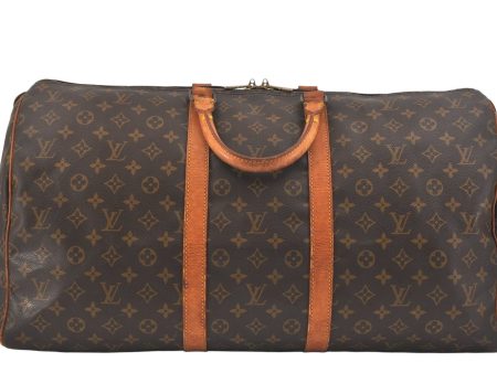 Authentic Louis Vuitton Monogram Keepall 55 Travel Boston Bag M41424 LV 2901K Cheap