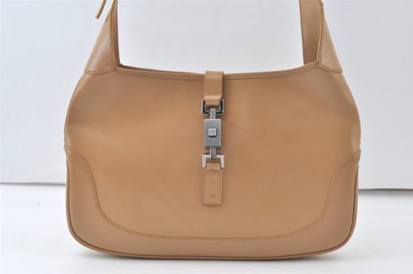 Authentic GUCCI Jackie Shoulder Hand Bag Purse Leather 0013306 Beige 7581K Discount