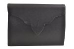 Authentic YVES SAINT LAURENT Vintage Clutch Hand Bag Purse Leather Black 3193K For Cheap