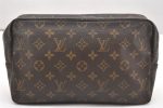 Auth Louis Vuitton Monogram Trousse Toilette 28 Clutch Hand Bag LV Junk 7373K Hot on Sale