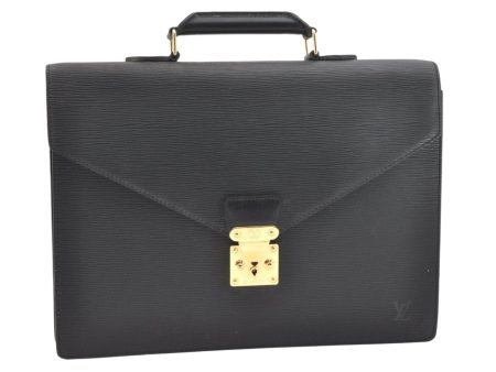 Authentic Louis Vuitton Epi Serviette Conseiller Briefcase Black M54422 LV 7186K Online Hot Sale