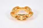 Authentic HERMES Scarf Ring Chaine d Ancre Chain Design Gold Tone 6503K Supply