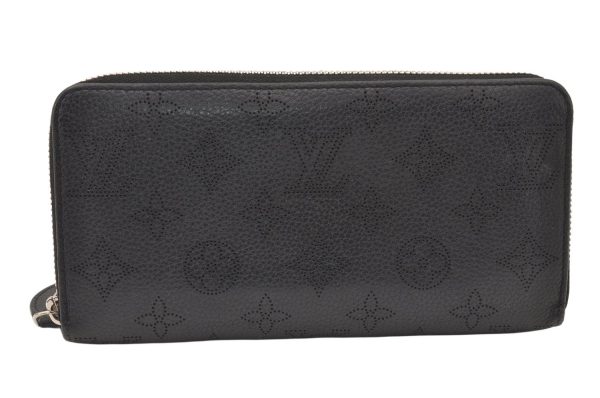 Authentic Louis Vuitton Mahina Zippy Wallet Long Purse Black M61867 LV 6278K Online now