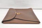 Authentic GUCCI Vintage Clutch Documents PC Case Leather Brown 4530K For Discount