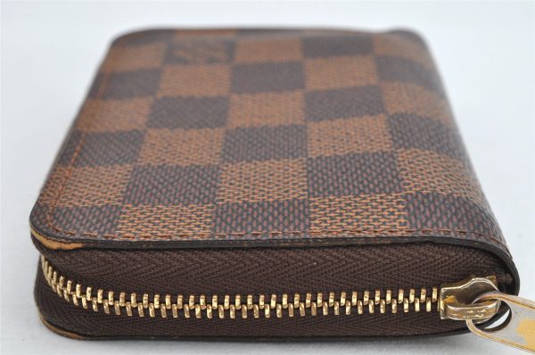 Authentic Louis Vuitton Damier Zippy Coin Purse Wallet N63070 LV 1563K For Sale