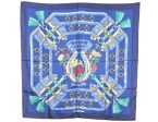 Authentic HERMES Carre 90 Scarf  aux champs  Silk Navy 6499K on Sale