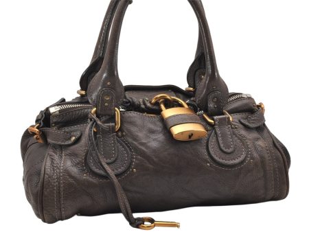 Authentic Chloe Vintage Paddington Leather Shoulder Hand Bag Brown 7087K Online Hot Sale