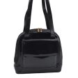 Authentic GUCCI Bamboo Shoulder Bag Enamel Leather Black  L0626 Online Hot Sale