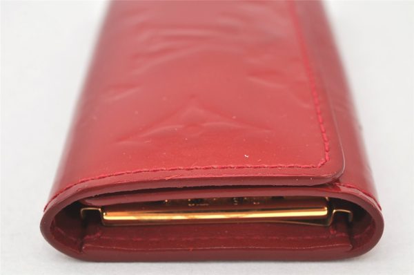 Authentic Louis Vuitton Vernis Multicles 4 Four Hooks Key Case M91976 Red 4036K Sale