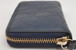 Authentic GUCCI Guccissima Coin Purse Case GG Leather 447939 Navy Blue 1892K on Sale