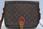 Authentic Louis Vuitton Monogram Cartouchiere GM Shoulder Bag Old Model K8175 on Sale