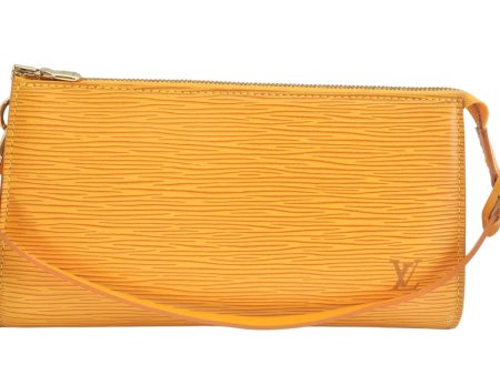 Authentic Louis Vuitton Epi Pochette Accessoires Pouch Yellow M52959 LV K8265 Fashion