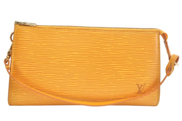 Authentic Louis Vuitton Epi Pochette Accessoires Pouch Yellow M52959 LV K8265 Fashion