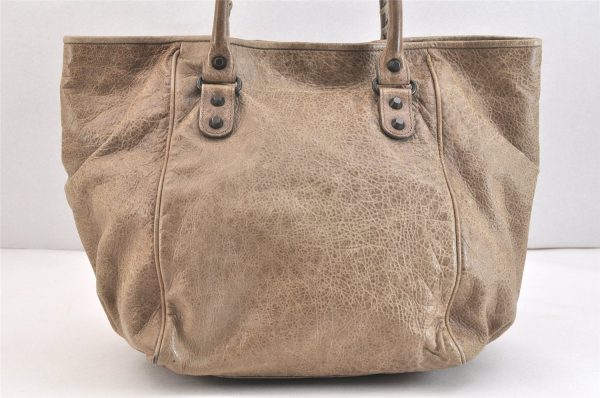 Authentic BALENCIAGA Classic The Sunday Tote Hand Bag Leather 228750 Brown 7567K For Cheap