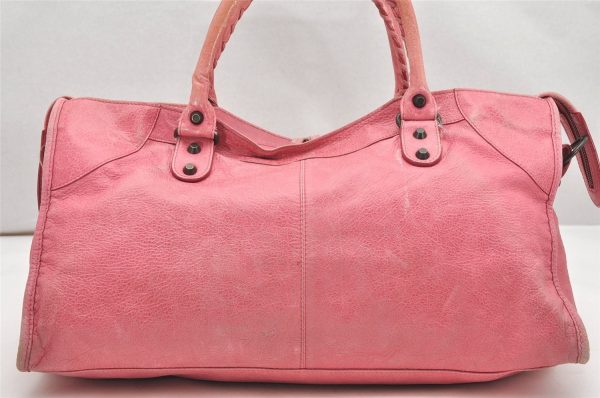 Auth BALENCIAGA Classic The Part Time 2Way Hand Bag Leather 168028 Pink 5274K For Discount